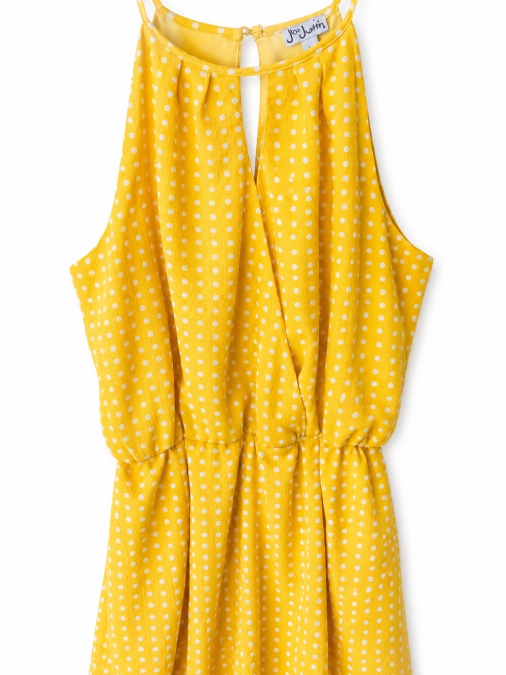 Justice Yellow Polka Dot Sleeveless Romper-Size Large